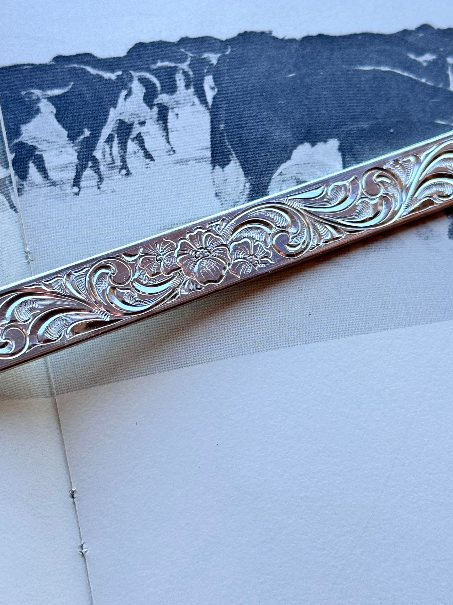 Sterling Flower Cuff