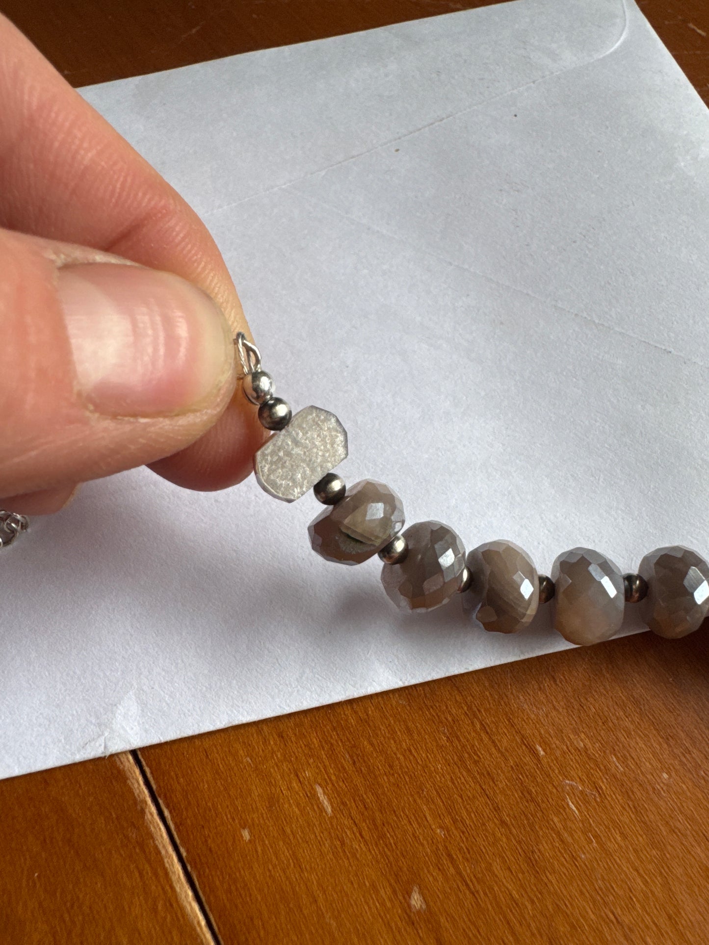 Philippians 4:13 Moonstone and Pearl Necklace