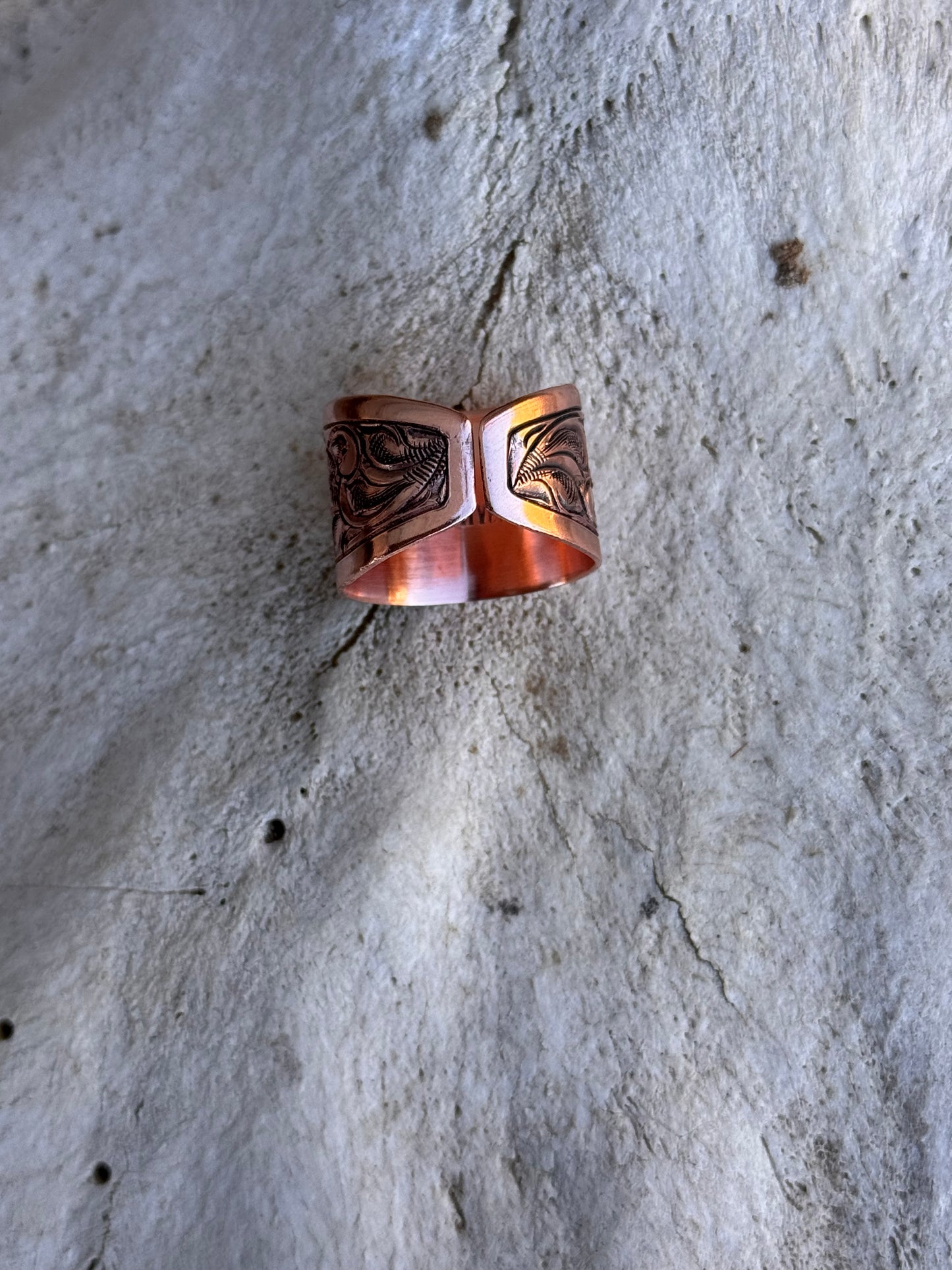 Flower Scroll Copper Ring