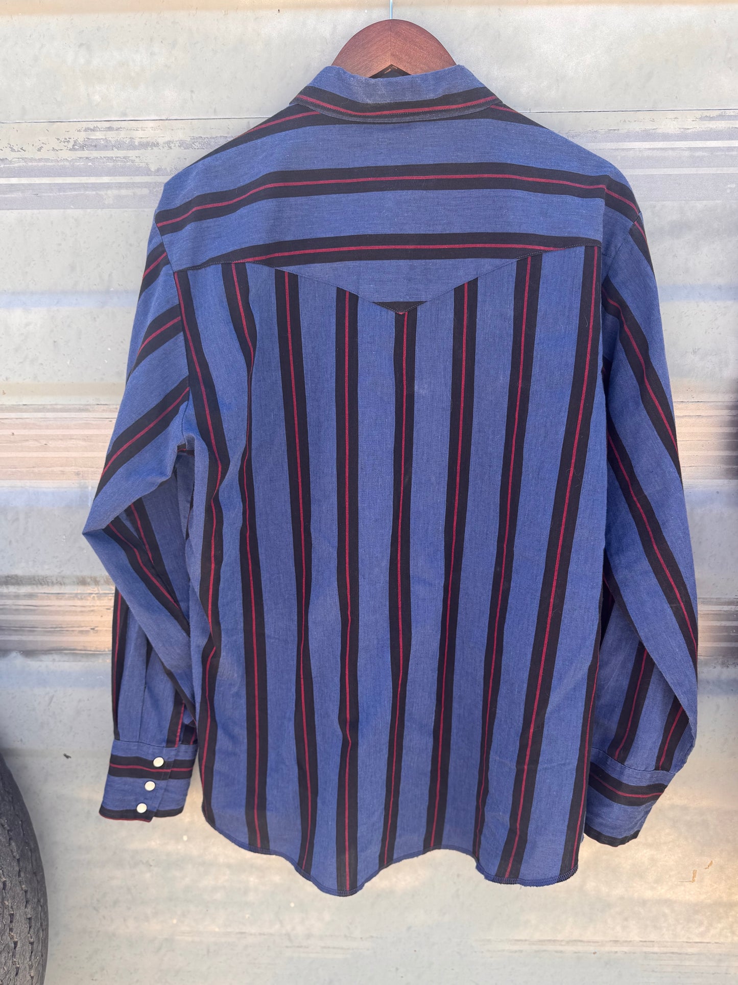 Blue and Black Wrangler Button Up