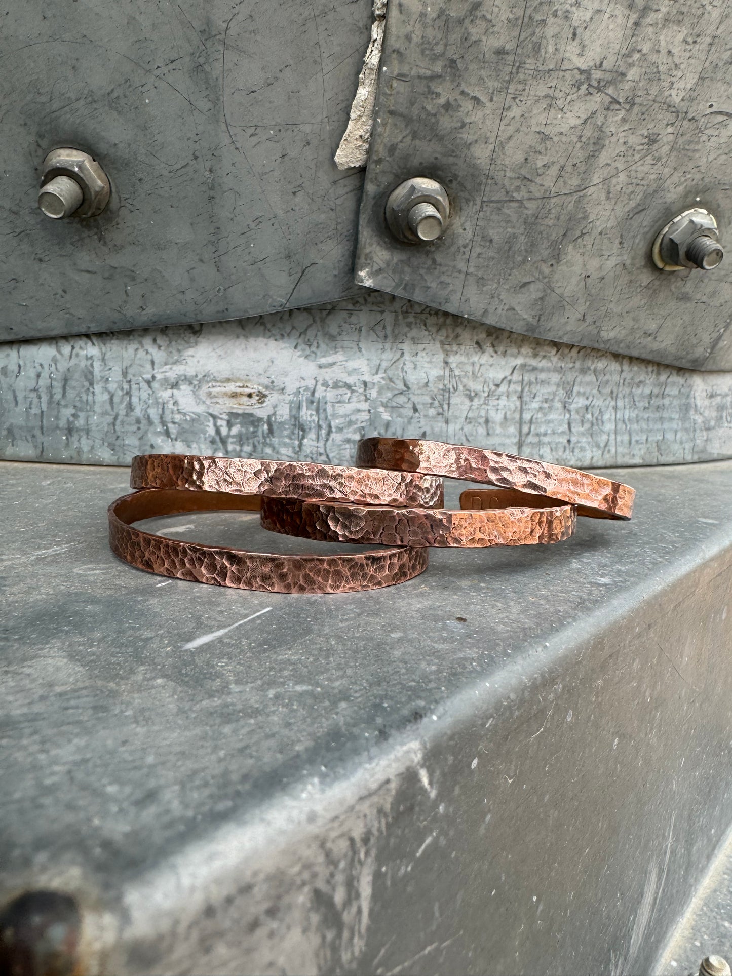 1/4” Hammered Copper Cuff