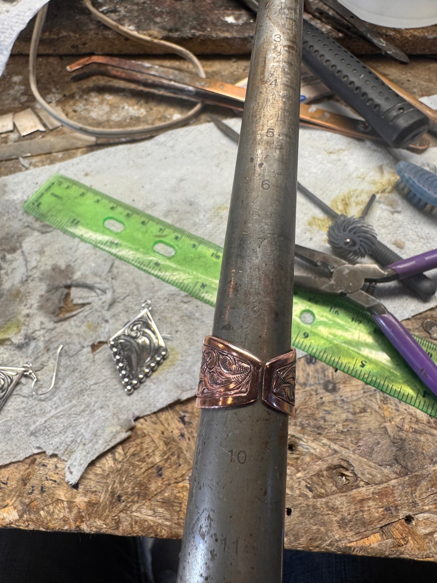 Flower Scroll Copper Ring
