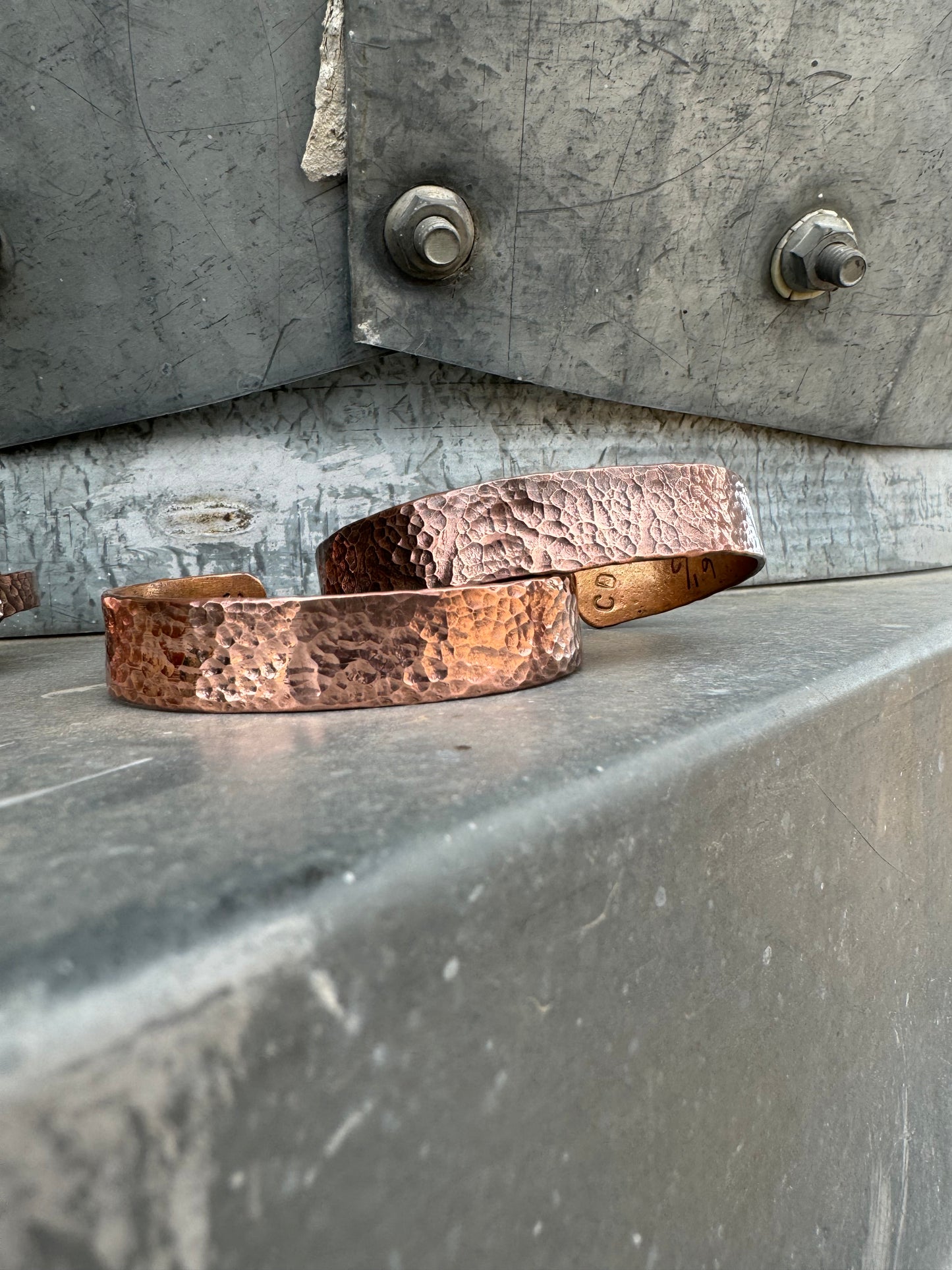 1/2” Hammered Copper Cuff