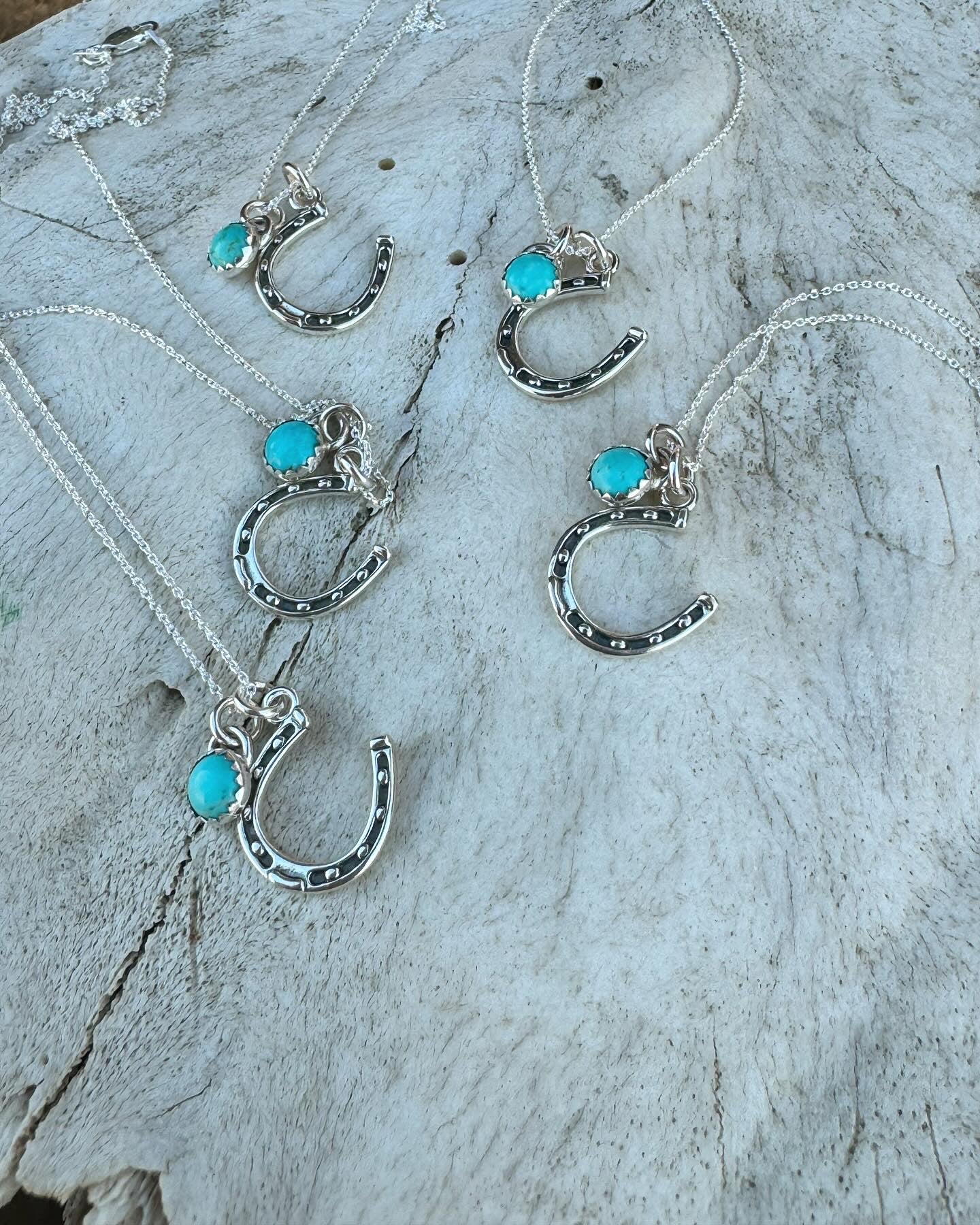 Horseshoe and Turquoise Charm