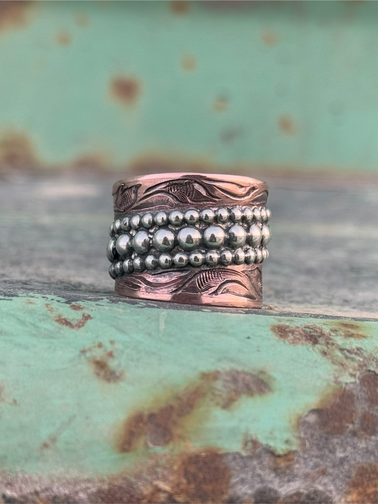 Copper Bead Ring