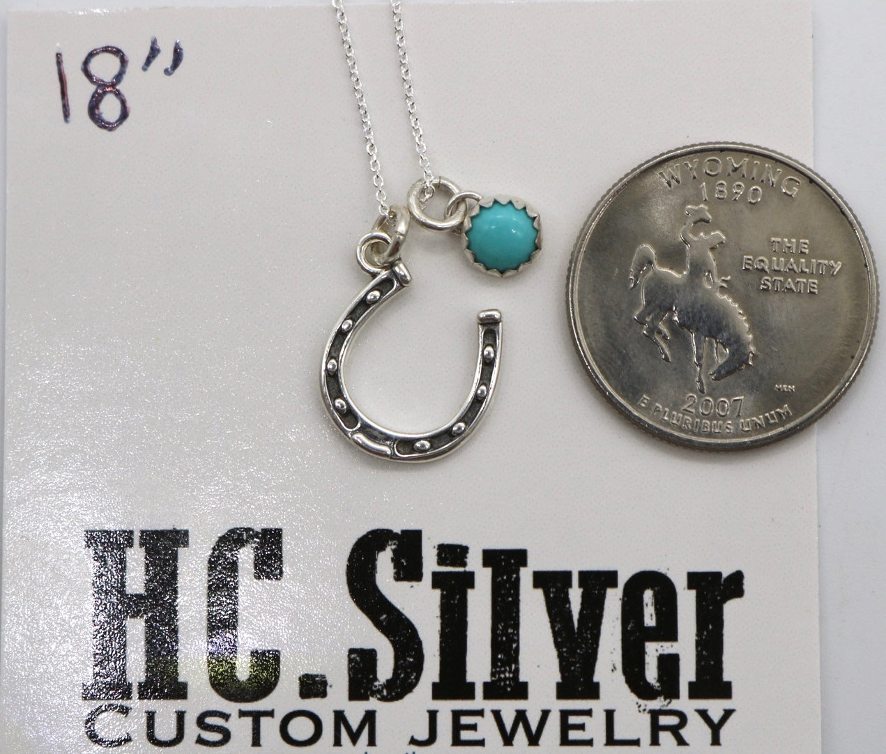 Horseshoe and Turquoise Charm