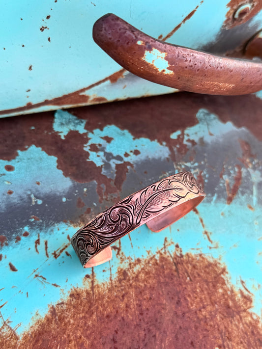Feather Copper Cuff