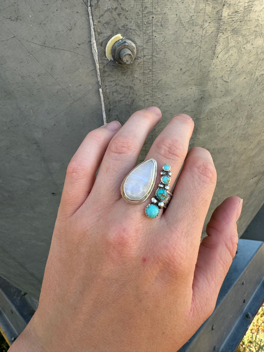 Moonstone Open Face Ring