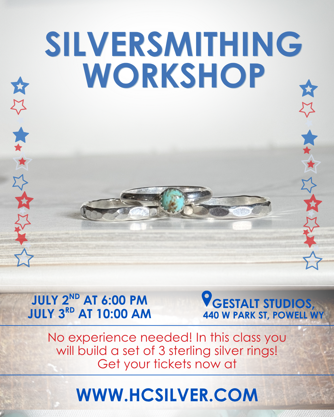 Gestalt Studios Stacker Ring Class Friday, July 3rd