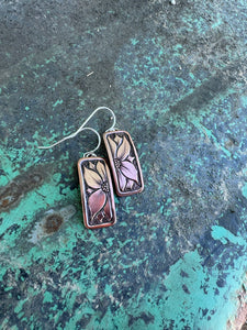 Copper Flower Earrings #2