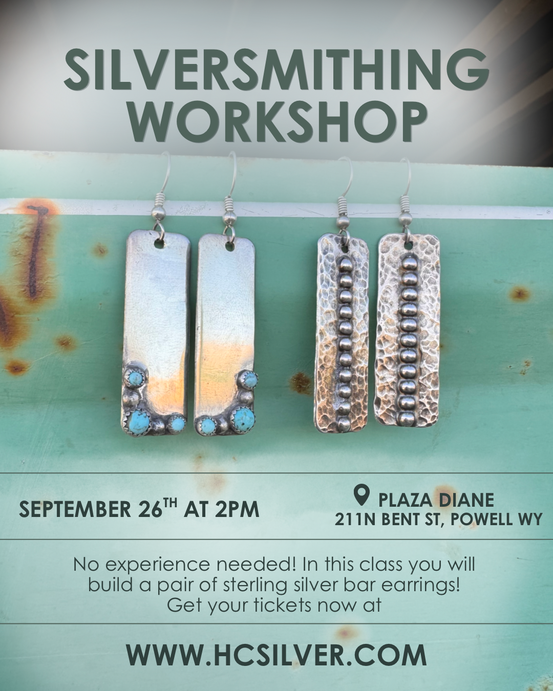 Sterling Silver Earring Class: Saturday September 26th at 2pm