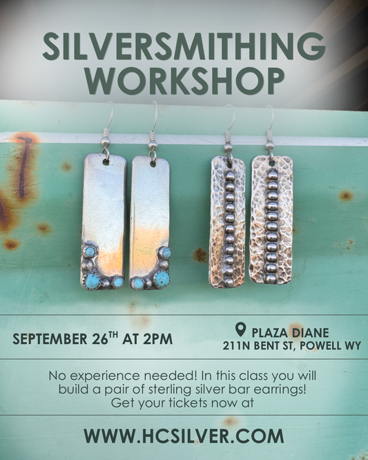 Sterling Silver Earring Class: Saturday September 26th at 2pm