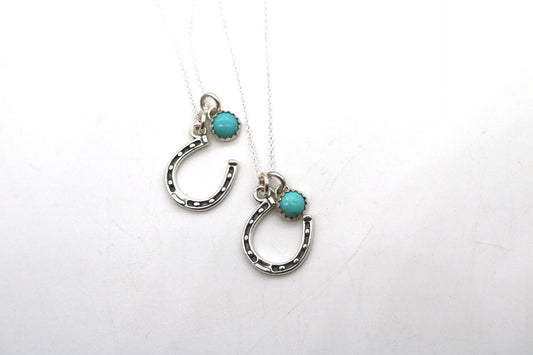 Horseshoe and Turquoise Charm