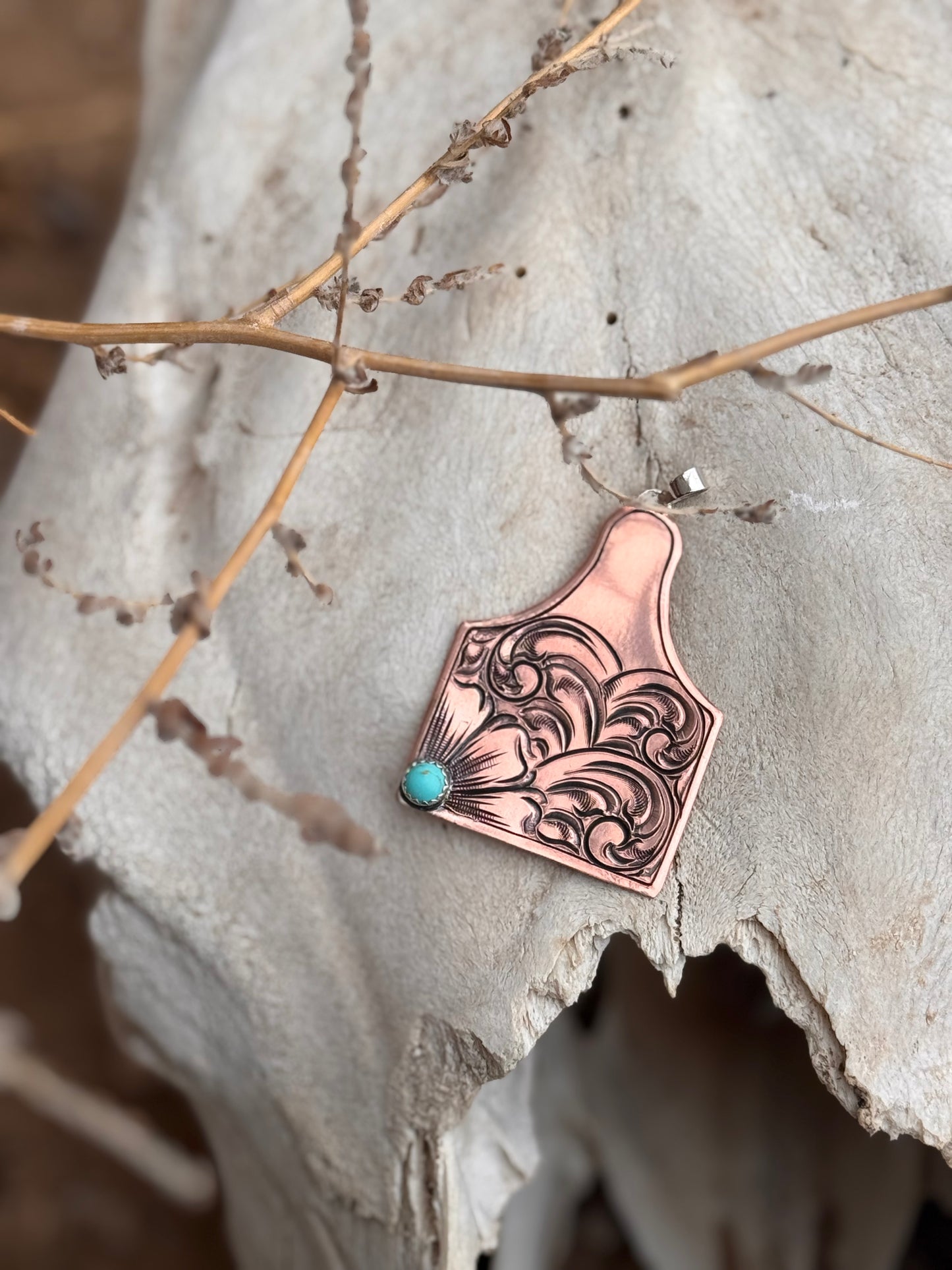 Copper Cattle Tag Pendant