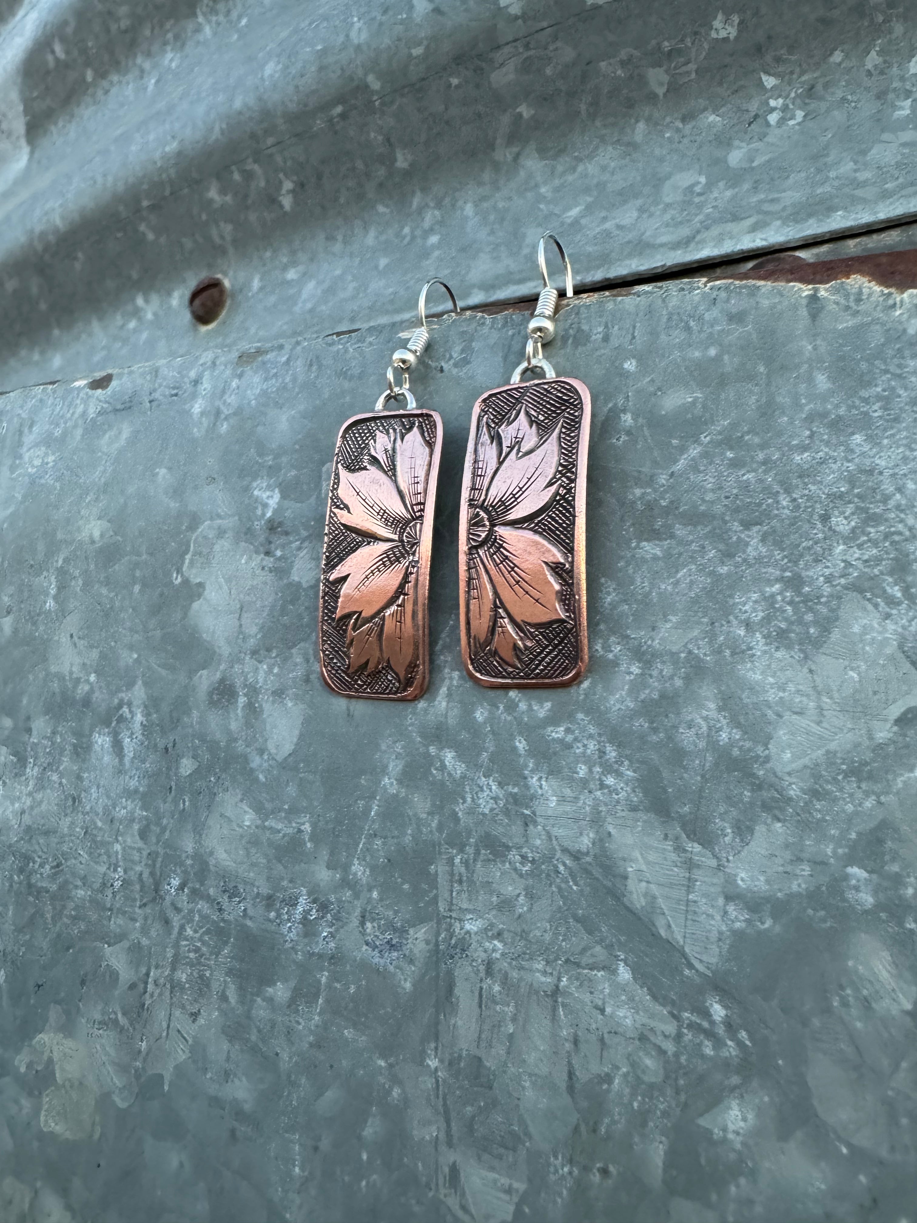 PRE-Order Copper Flower Earrings