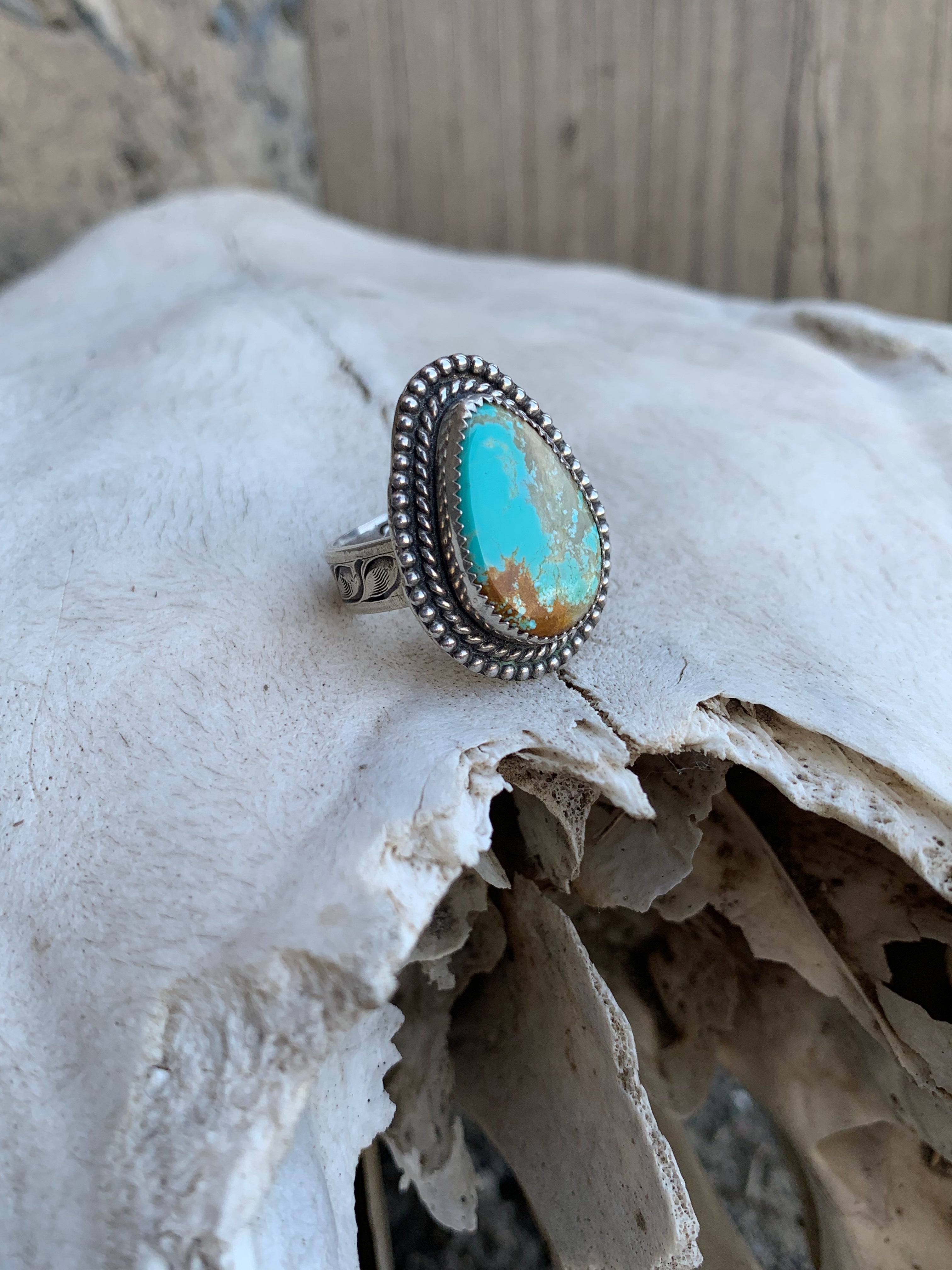 Double Border Turquoise Ring